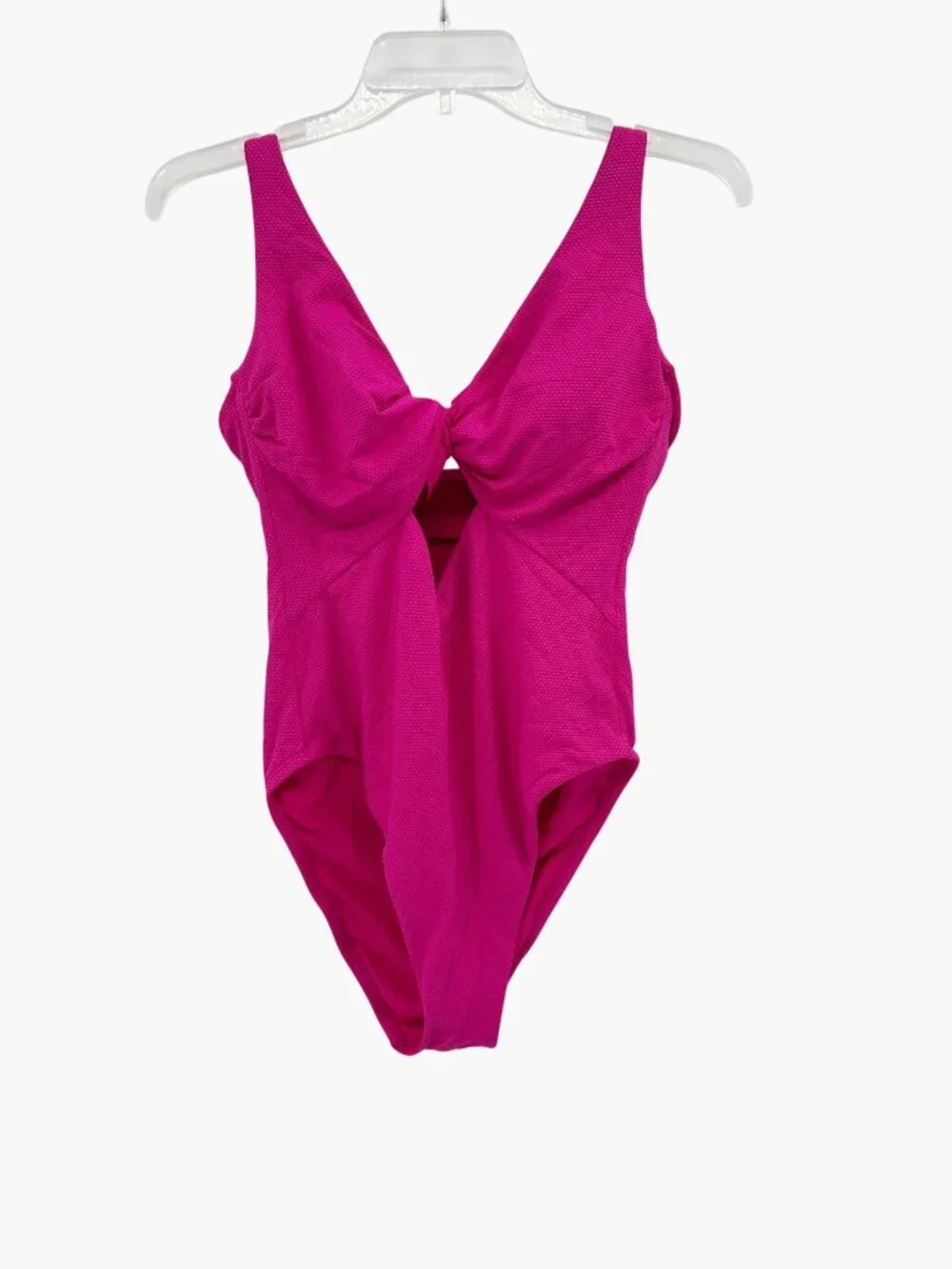 NEW Shade & Shore Twist-Front Cut Out High Leg Cheeky Swimsuit - Pink Size L